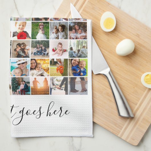 簡単独自の80枚の写真を作成カスタムパーソナライズされた キッチンタオル (四つ折り)