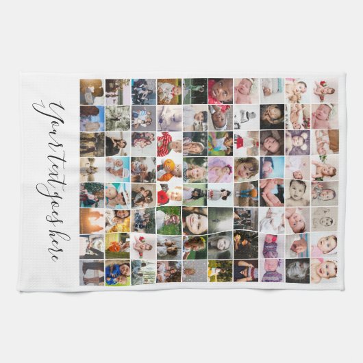簡単独自の80枚の写真を作成カスタムパーソナライズされた キッチンタオル (横)