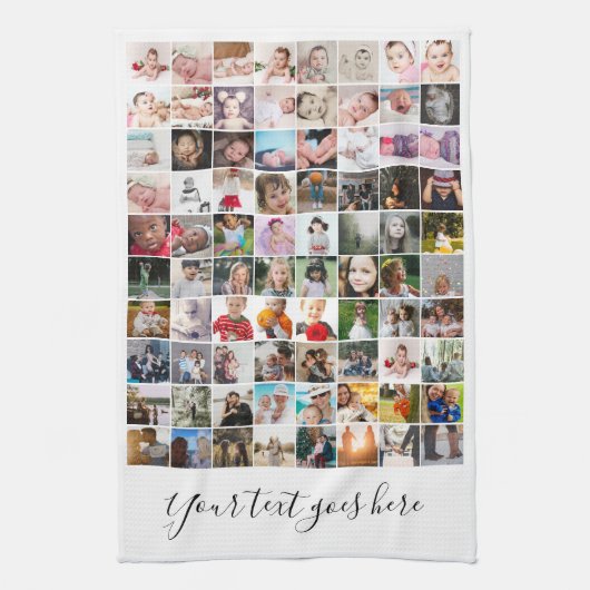 簡単独自の80枚の写真を作成カスタムパーソナライズされた キッチンタオル (縦)