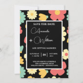 簡単編集フローラモダンミニマリスト日付を保存 招待状 (正面)