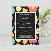 簡単編集フローラモダンミニマリスト日付を保存 招待状 (スタンド正面)