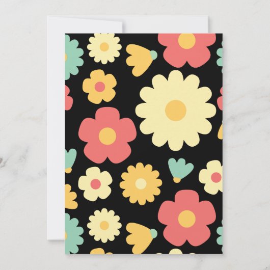 簡単編集フローラモダンミニマリスト日付を保存 招待状 (裏面)