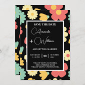 簡単編集フローラモダンミニマリスト日付を保存 招待状 (正面/裏面)