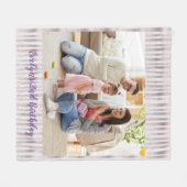 簡単誕生日記念カスタム写真テンプレート フリースブランケット (正面(横))