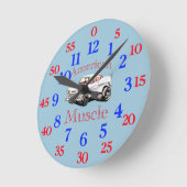 簡単読クロック55 chevy ラウンド壁時計 (傾斜)