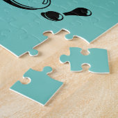 簡単!またはテキストブルー無地の懸命難しい悪 ジグソーパズル (側面)