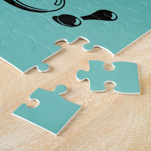 簡単!またはテキストブルー無地の懸命難しい悪 ジグソーパズル (側面)