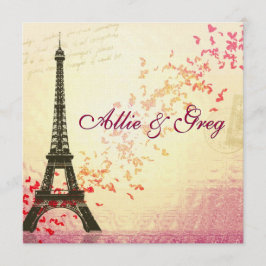 簡単、エレガントでフランスのなテーマの招待のテンプレート 招待状