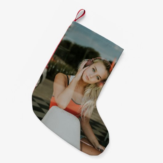 簡単!クリスマスストッキングパーソナライズされた- – イメージの追加 スモールクリスマスストッキング (正面 (吊り時))