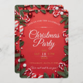 簡単!クリスマスパーティの招待状-詳細の追加 招待状 (正面/裏面)