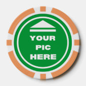 簡単!トランプのポーカーチップ – オレンジカスタム色 ポーカーチップ (正面)