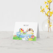 簡単·パグ·カード カード (黄色い花)