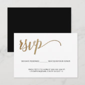 簡単 モダン ゴールド RSVP 郵送なし 予約席 エンクロージャーカード (正面/裏面)