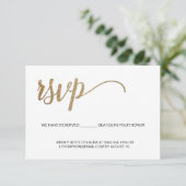 簡単 モダン ゴールド RSVP 郵送なし 予約席 エンクロージャーカード (スタンド正面)