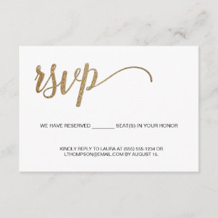 簡単 モダン ゴールド RSVP 郵送なし 予約席 エンクロージャーカード
