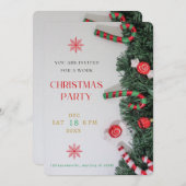 簡単!ワーククリスマスパーティの招待状 – 追加詳細 招待状 (正面/裏面)