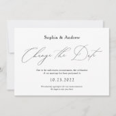 簡単 日程変更 結婚式延期のお知らせ 招待状 (正面)