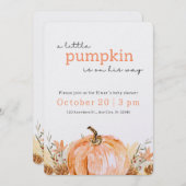 簡単!秋ベビーシャワー招待状 – 追加詳細 招待状 (正面/裏面)