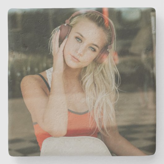 簡単!Limestone Coaster - -パーソナライズされたイメージを追加 ストーンコースター (正面)