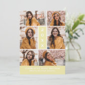 簡易シック写真コラージュ卒業招待状 招待状 (スタンド正面)