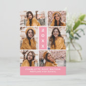簡易シック写真コラージュ卒業招待状 招待状 (スタンド正面)