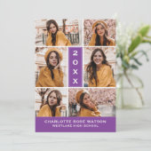 簡易シック写真コラージュ卒業招待状 招待状 (スタンド正面)