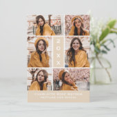 簡易シック写真コラージュ卒業招待状 招待状 (スタンド正面)