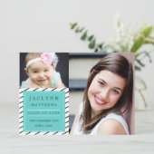 簡易シック写真卒業パーティー招待状 招待状 (スタンド正面)