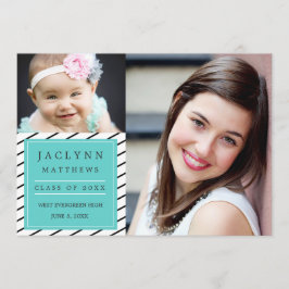 簡易シック写真卒業パーティー招待状 招待状