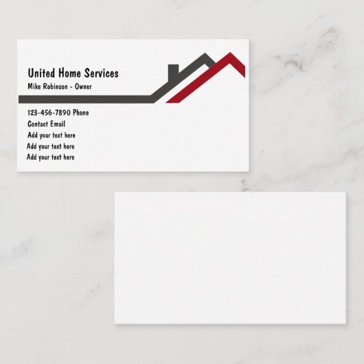 簡易ホームサービスコンストラクションビジネスカード 名刺 (正面/裏面)