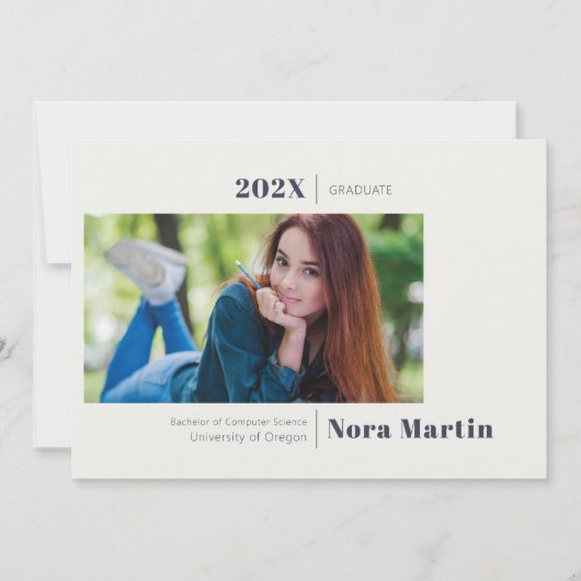 簡易写真卒業海軍ブルー発表 案内状 (正面)