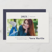 簡易写真卒業海軍ブルー発表 案内状 (正面/裏面)