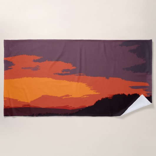 簡易日没 ビーチタオル (正面)