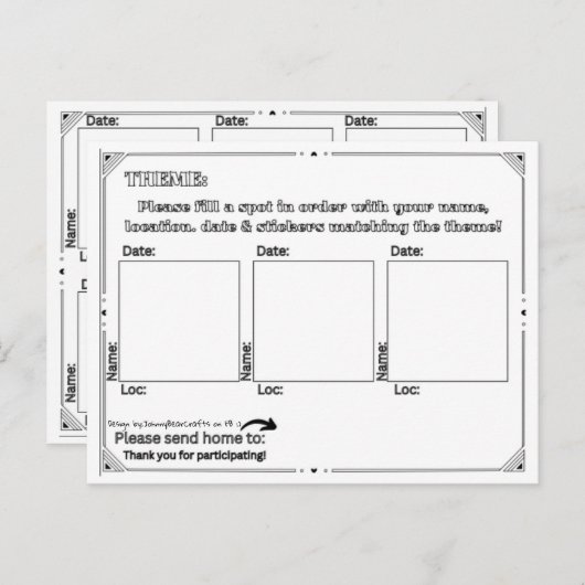 簡易標準Tpc - B&W ポストカード (正面/裏面)