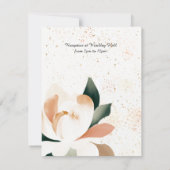 簡易的な水彩牡丹結婚式招待状 招待状 (裏面)