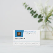 簡潔で新しく青いプルダウン式タブの工場監督 名刺 (スタンド正面)