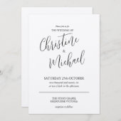 簡潔なシンプルクラシックデザイン 招待状 (正面/裏面)