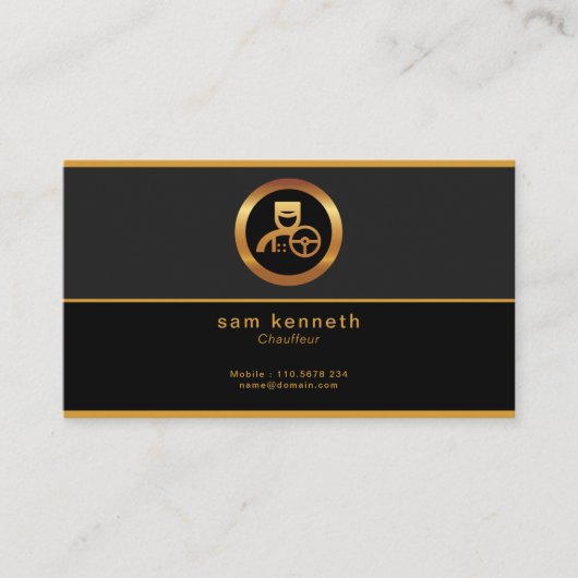 簡潔な黒企業ののミニマリストの運転手 名刺 (正面)