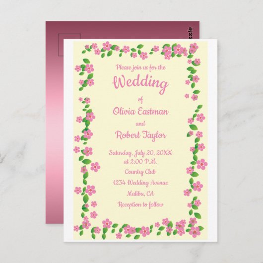 簡潔パーソナライズされたさは最高のフローラ結婚の ポストカード (正面/裏面)