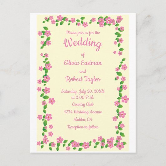 簡潔パーソナライズされたさは最高のフローラ結婚の ポストカード (正面)