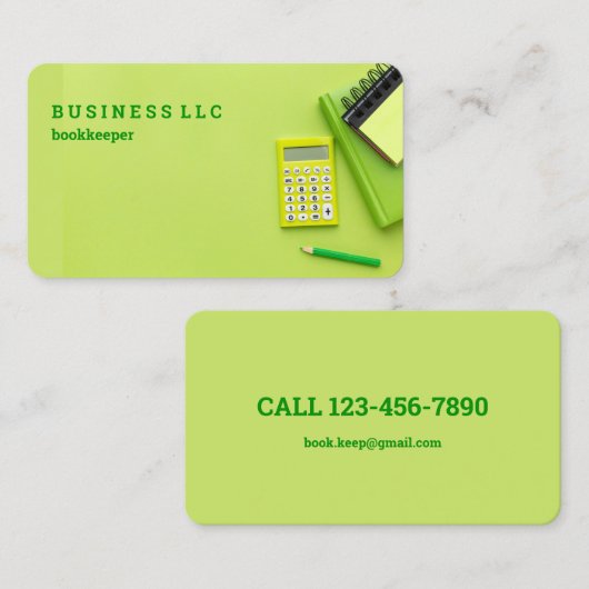 簿記係の会計士の名刺 名刺 (正面/裏面)