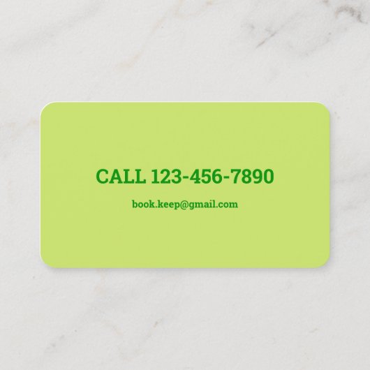 簿記係の会計士の名刺 名刺 (裏面)