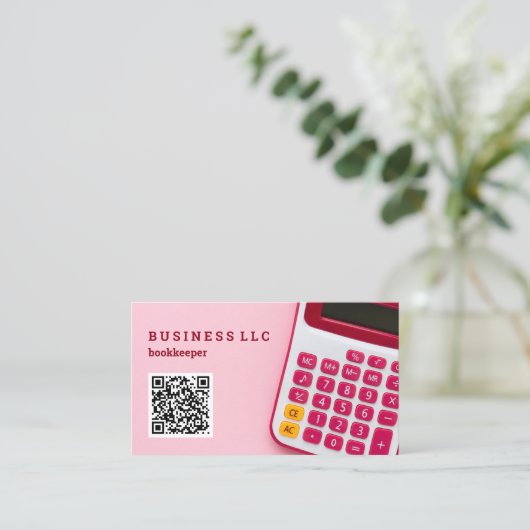 簿記係の会計士のQRコード 名刺 (スタンド正面)