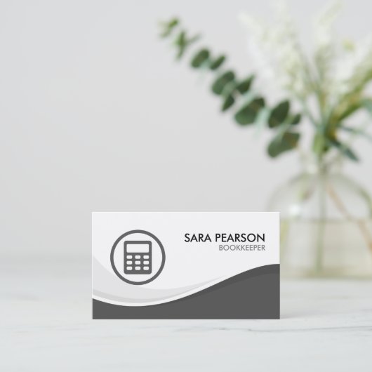 簿記係の会計士会計財務 名刺 (スタンド正面)