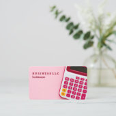 簿記係の会計士（ピンク） 名刺 (スタンド正面)