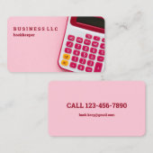 簿記係の会計士（ピンク） 名刺 (正面/裏面)