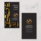 簿記係の金ゴールド数クリエイティブはスタイル衰退しました 名刺 (正面/裏面)