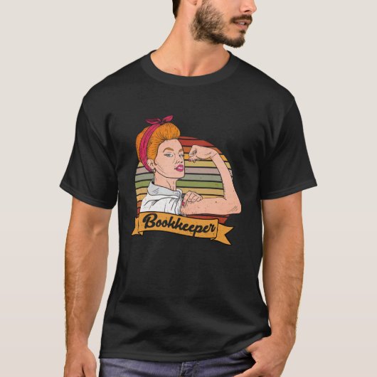 簿記係会計財務税月 Tシャツ (正面)