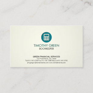 簿記係Financial Services計算機GreenIcon 名刺