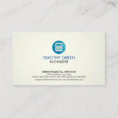 簿記担当者Financial Services計算機の青のアイコン 名刺 (正面)